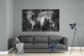 World Map 4 Pieces Mega Glass Wall Art (59"x36")