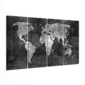 World Map 4 Pieces Mega Glass Wall Art (59"x36")
