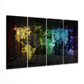 World Map 4 Pieces Mega Glass Wall Art (59"x36")