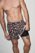 Tulum Volley Swim Trunk Tobacco Flower