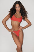 Malibu High Cut Bikini Bottom Red
