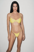 Capri Ruched Underwire Bikini Top Yellow