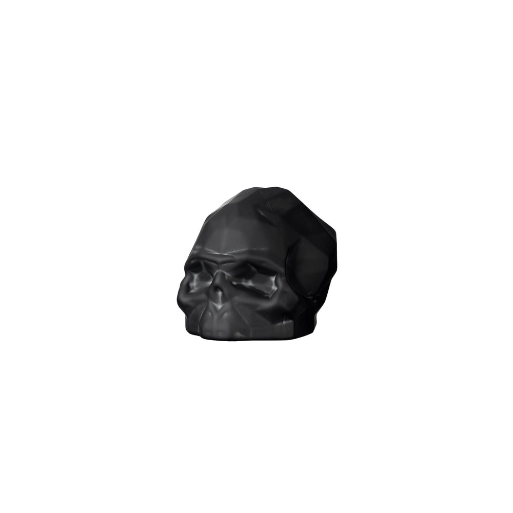 Memento Mori Faceted Skull Sandblasted Black Small