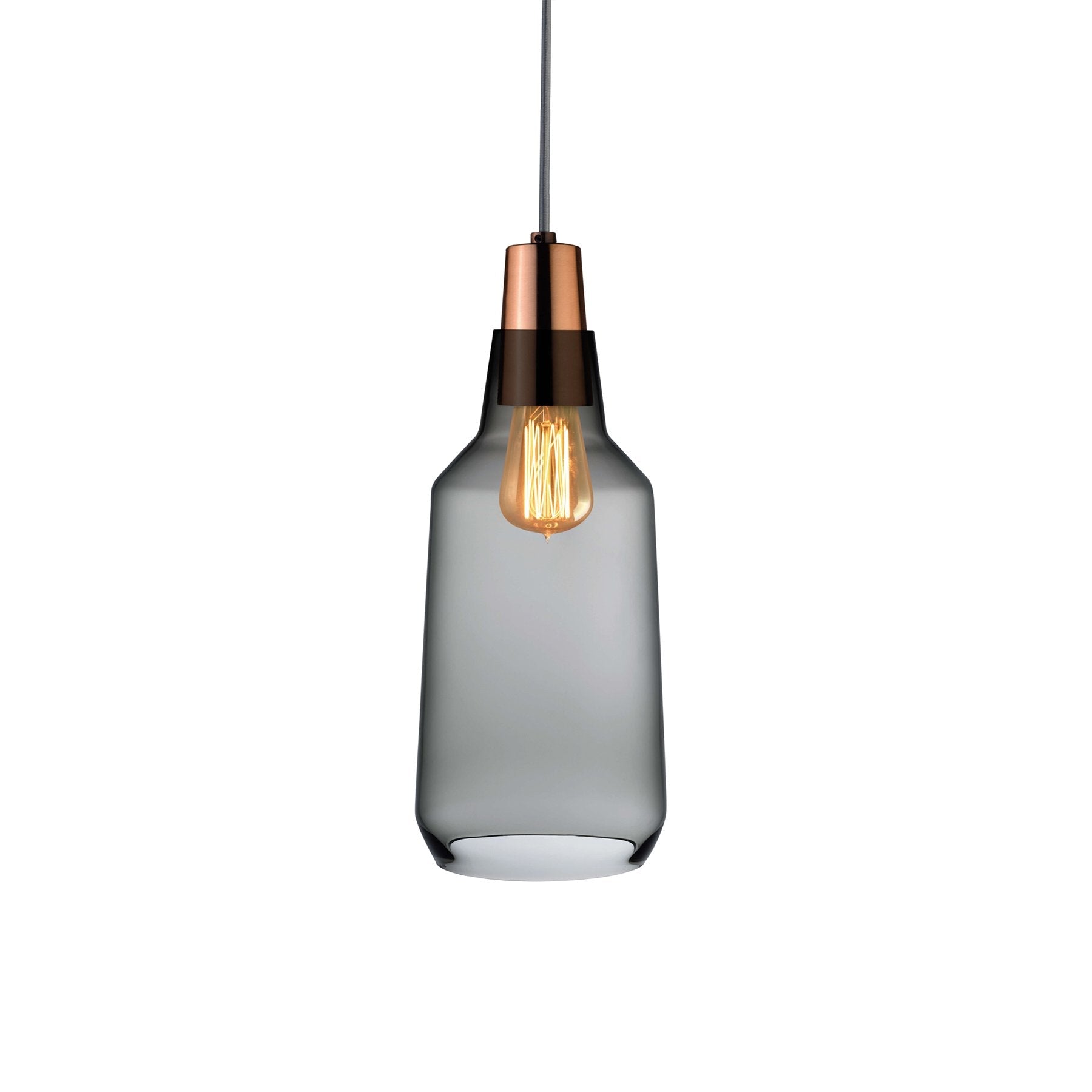 Mono Lamp Smoke with Copper Socket Tall