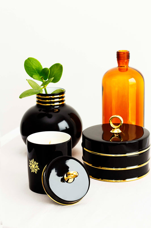 Arienne Black Accent Vase