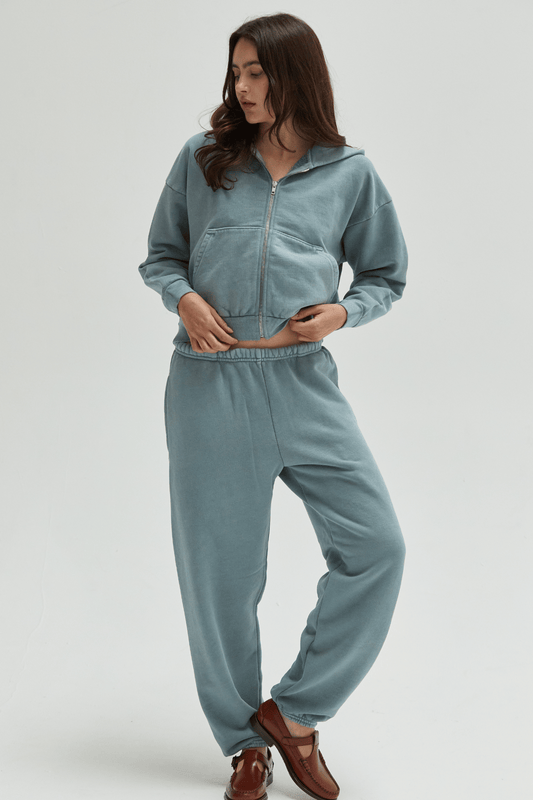 Rosie Cropped Zip-Up Hoodie