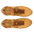 66-265-CGN ROXI Suede & Calfskin Sneaker, Cognac