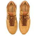 66-265-CGN ROXI Suede & Calfskin Sneaker, Cognac
