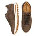 66-265-NIC ROXI Suede & Calfskin Sneaker, Nicotine