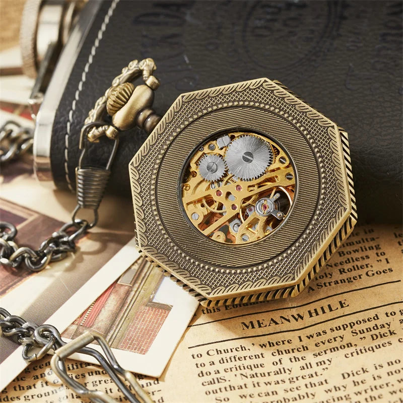 Hexagonal Skeleton Mechanical Pocket Watch™