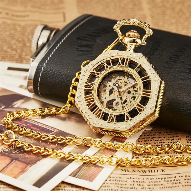 Hexagonal Skeleton Mechanical Pocket Watch™