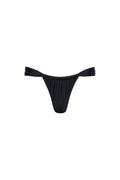 Santorini Ruched Thong Bikini Bottom Black