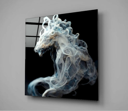 Smoky Horse Glass Wall Art  || Designer Collection