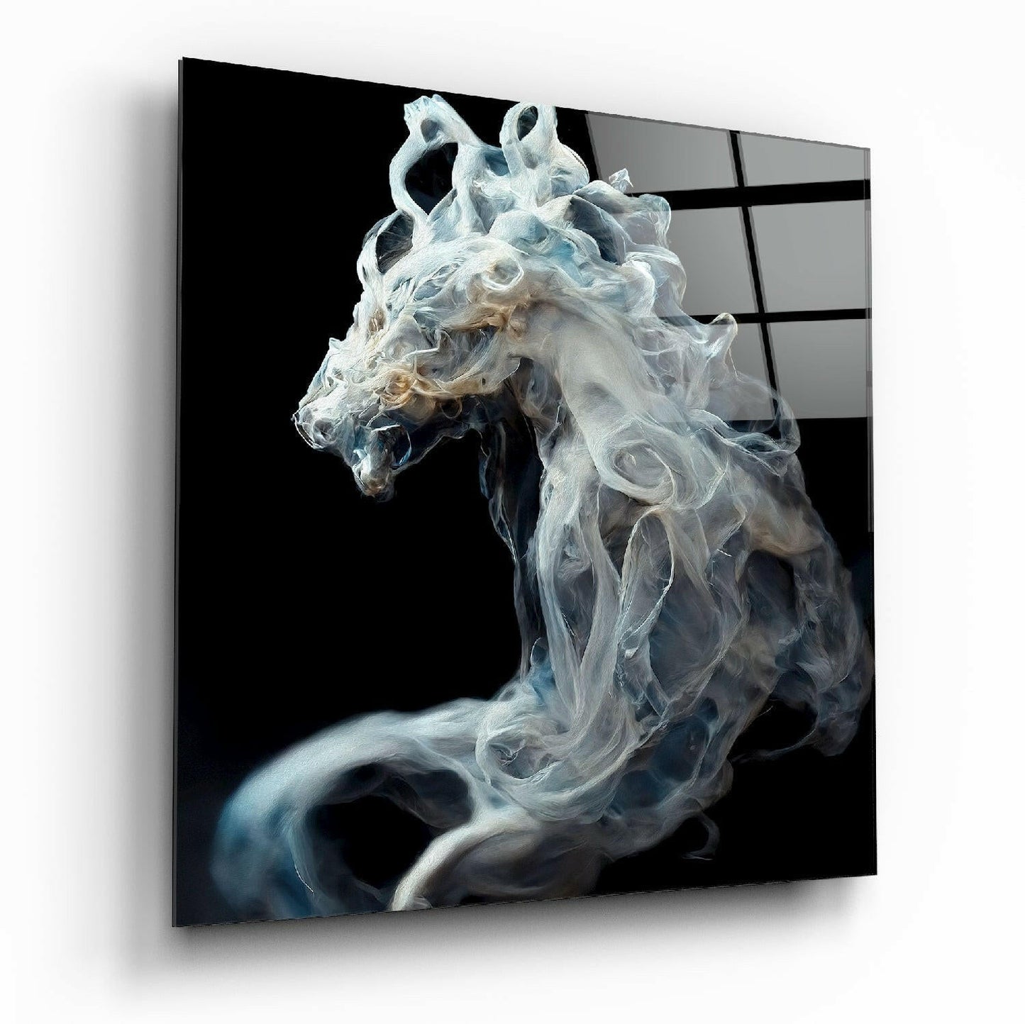Smoky Horse Glass Wall Art  || Designer Collection