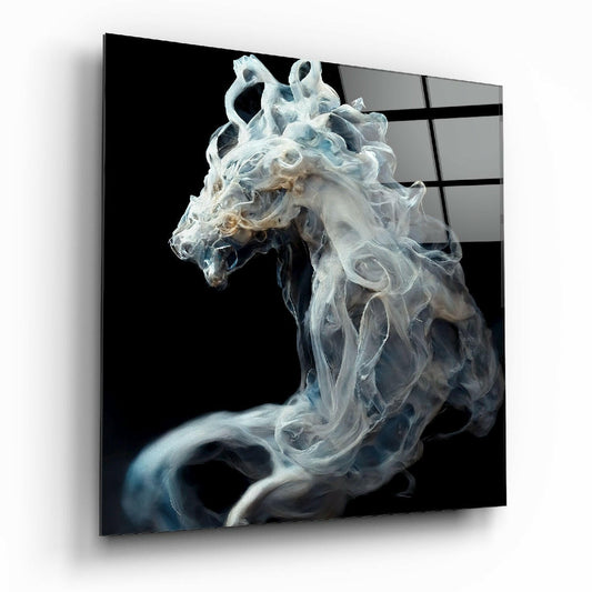 Smoky Horse Glass Wall Art  || Designer Collection