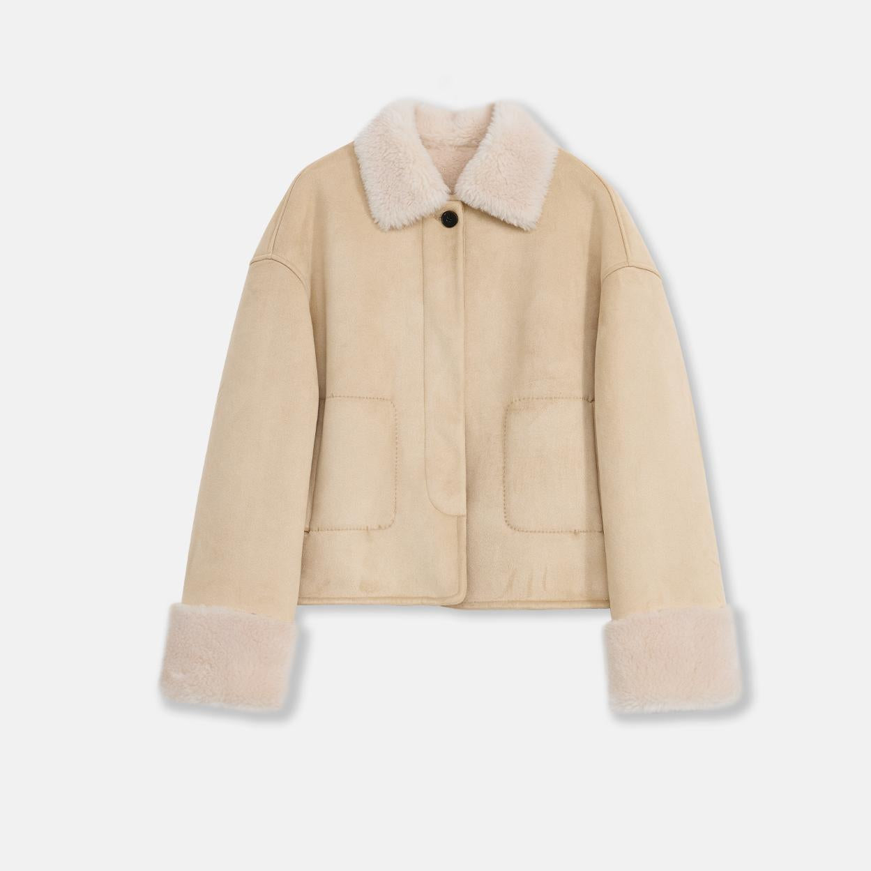 "Slightly Sweet Latte" Shearling Jacket