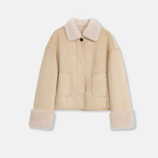"Slightly Sweet Latte" Shearling Jacket