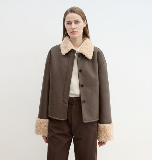 "Slightly Sweet Latte Second Generation" Shearling Jacket