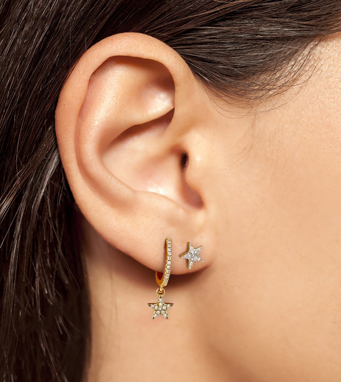 Diamond Star Dangle Earring