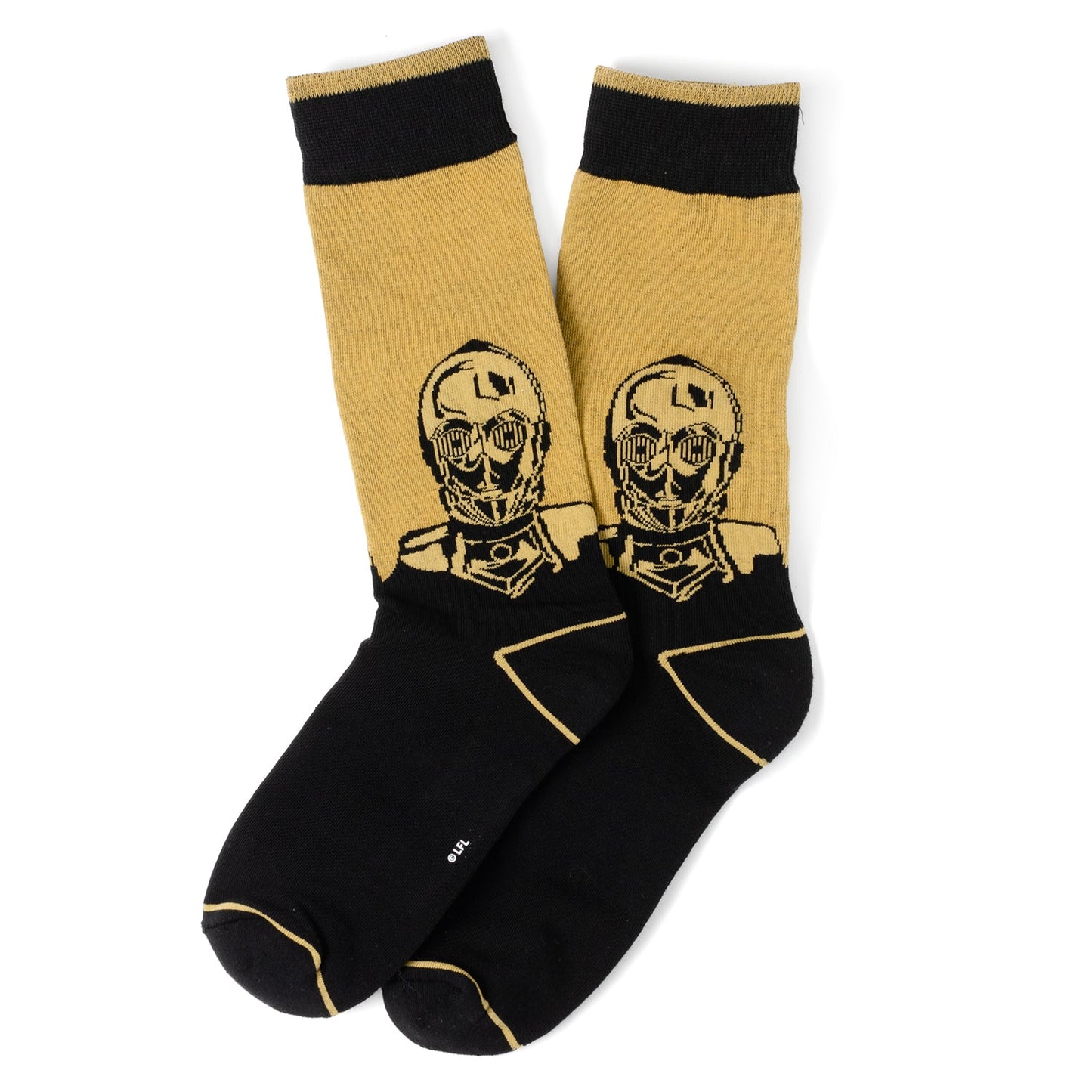 Star Wars Yoda, R2-D2, and C-3PO Dress Socks 3-Pack with Rebel Crest Lapel Pin Gift Set