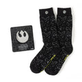Star Wars Hyperspace Black Dress Socks and Rebel Crest Lapel Pin Gift Set