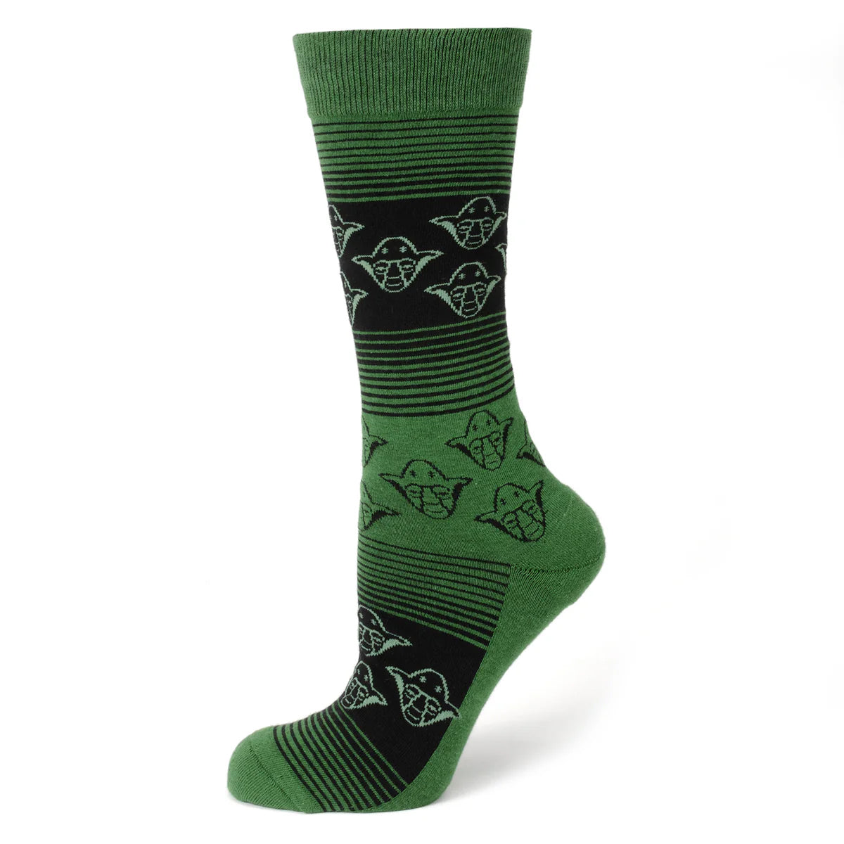 Star Wars Yoda Green and Black Ombre Pattern Dress Socks with Jedi Crest Lapel Pin