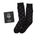 Star Wars Mandalorian Charcoal Gray Dress Socks and Mythosaur Lapel Pin Gift Set