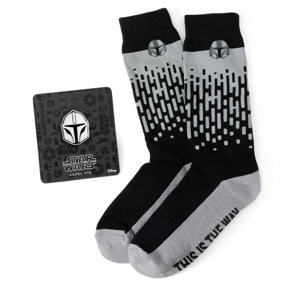 Star Wars Mandalorian "This Is The Way" Dress Socks and Lapel Pin Gift Set