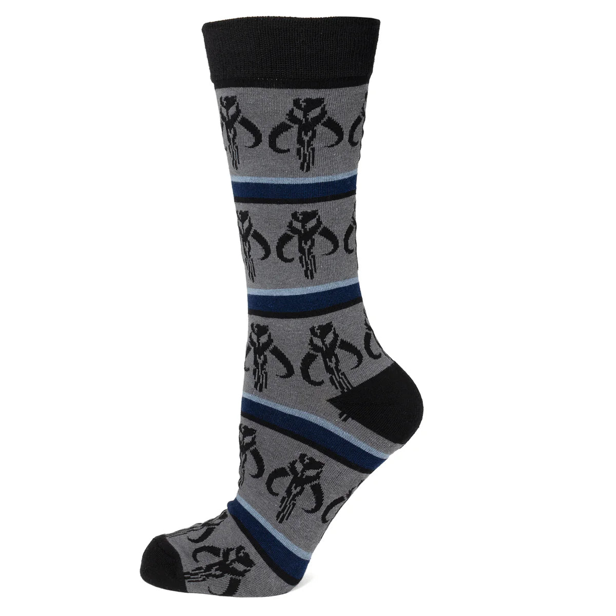 Star Wars Mandalorian Mythosaur Striped Dress Socks and Lapel Pin Gift Set