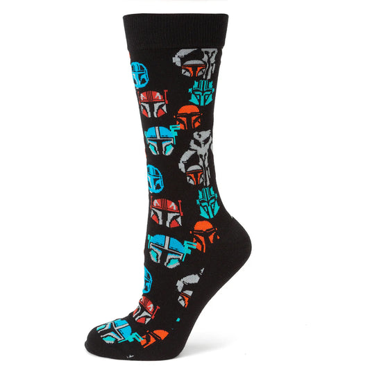 Star Wars Mandalorian and Mythosaur Multicolored Navy Dress Socks and Lapel Pin Gift Set