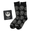 Star Wars Millennium Falcon Black Dress Socks and Lapel Pin Gift Set