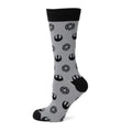 Star Wars Rebel Alliance Starbird Crest and Imperial Crest Gray Dress Socks and Lapel Pin Gift Set