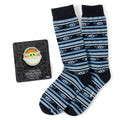 Star Wars Grogu Blue Striped Dress Socks and Lapel Pin Gift Set