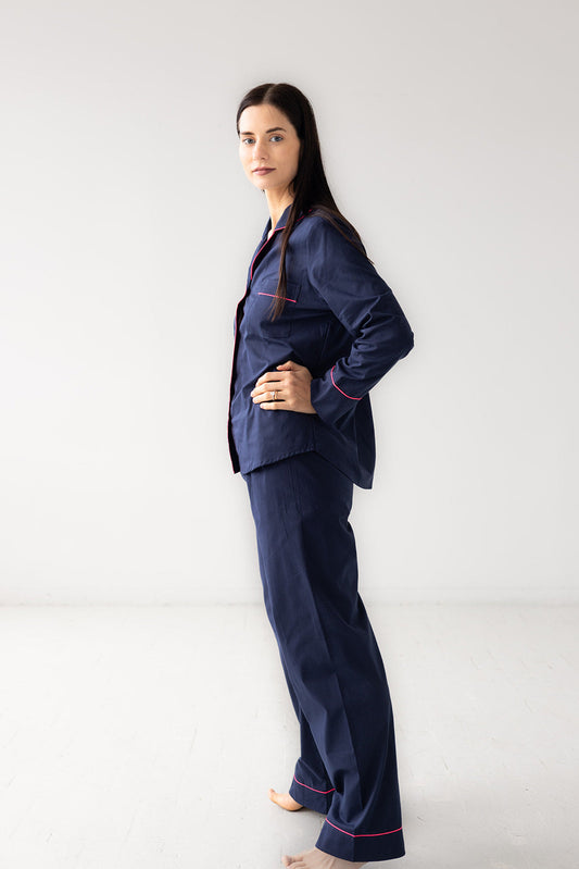 Classic Woven Cotton Pajama Set