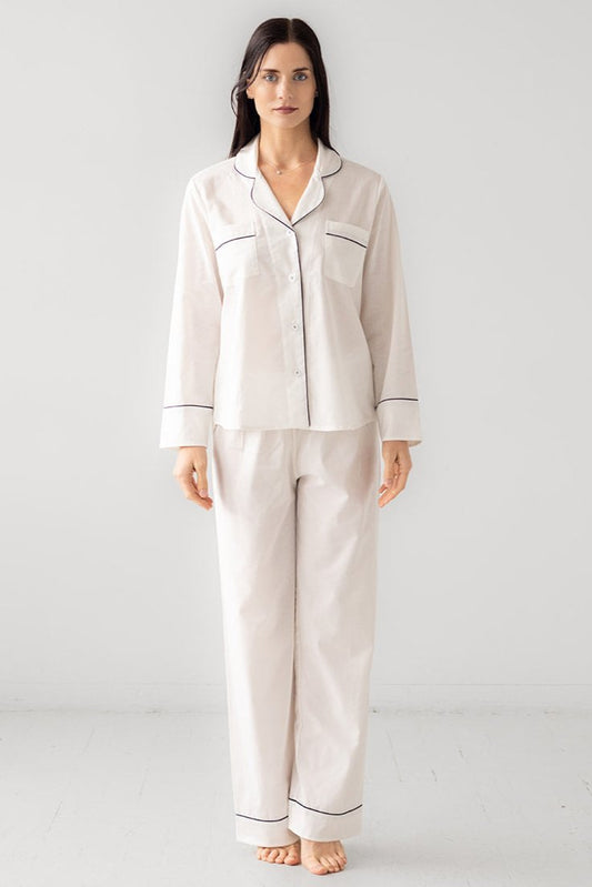 Classic Woven Cotton Pajama Set