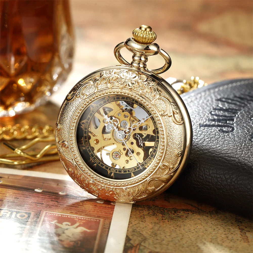 Luxury Gold Skeleton Mechanical Pocket Watch™