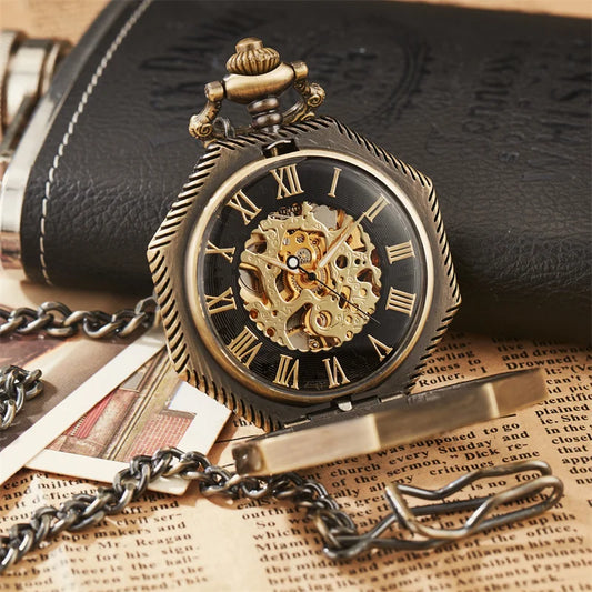Hexagonal Skeleton Mechanical Pocket Watch™