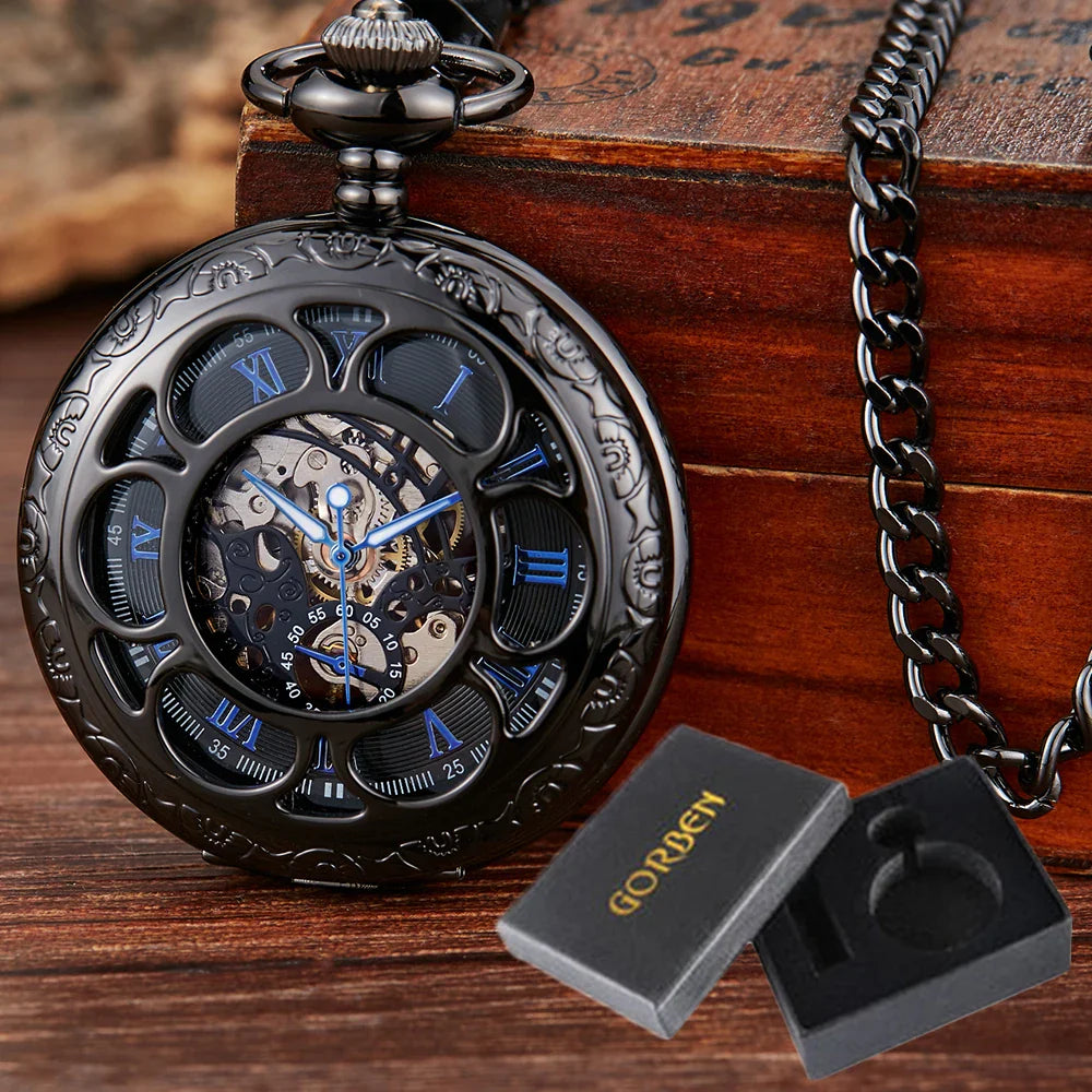 Luxury Silver Skeleton Mechanical Pocket Watch™