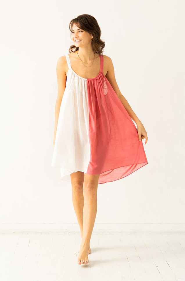 Sheer Tie Strap Babydoll – Silk-Cotton Blend