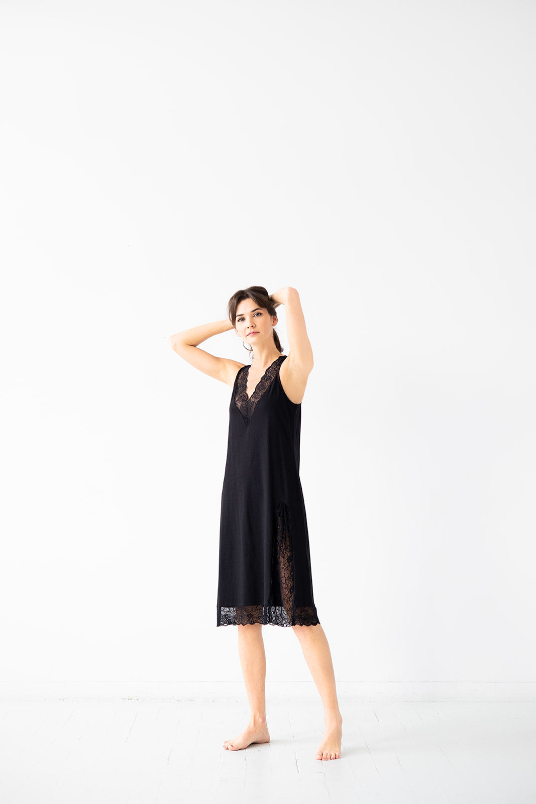 Simone Lace-Trim Pima Cotton Gown
