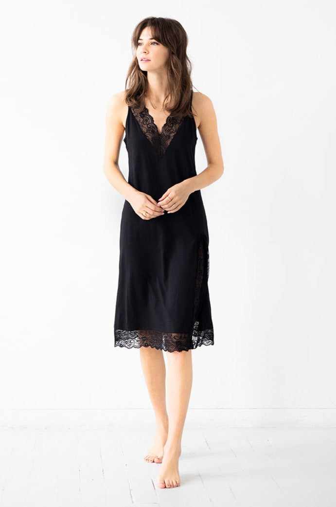 Simone Lace-Trim Pima Cotton Gown