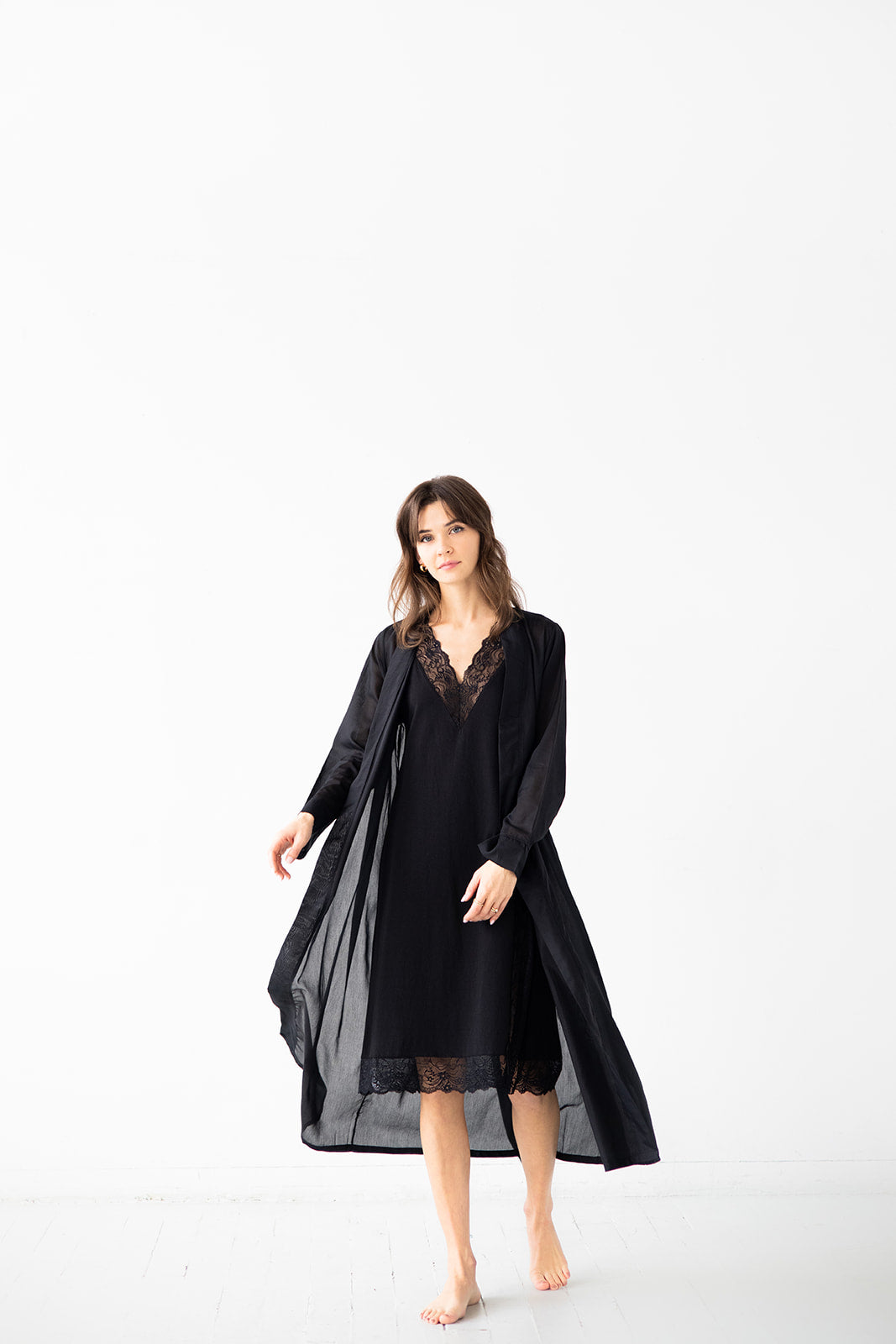 Simone Lace-Trim Pima Cotton Gown