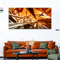 3D Gold Metallic Lines Canvas Wall Art