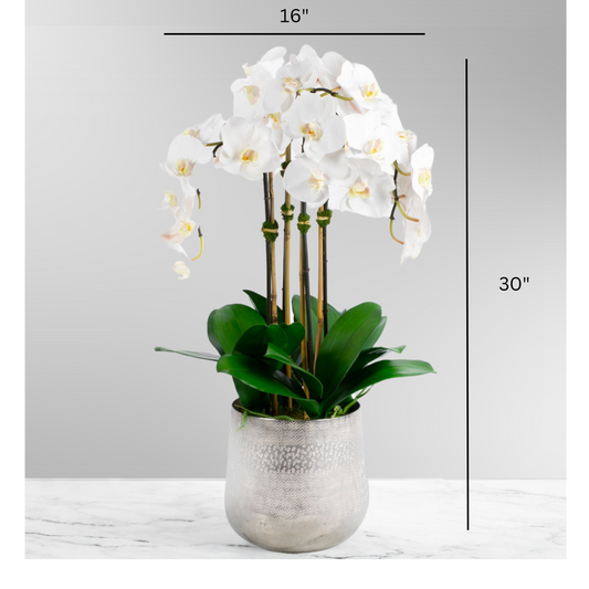 Tall Faux Orchid Arrangement in Vase