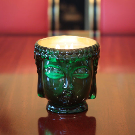 Cleopatra | 24K Gold Emerald Green Glass Buddha Royale