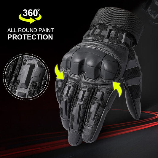 Paintball Airsoft Hunting Shooting PU Leather Gloves