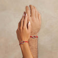 Endless Blessings Men's Silver Karma Circle Red String Bracelet