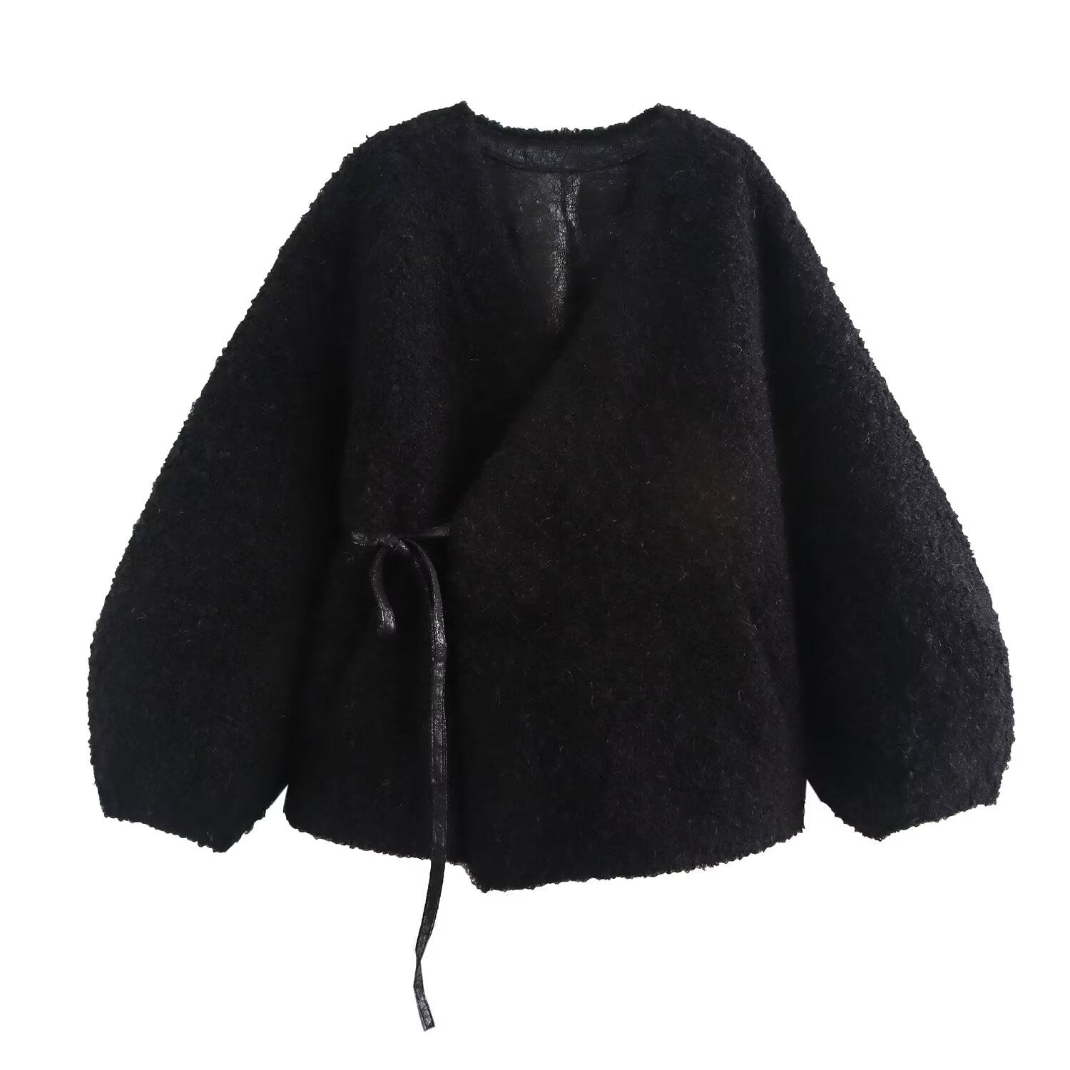 V-Neck Shearling Coat for Women, SoHo, BYMANYC New York.