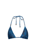 Waikiki Triangle String Bikini Top Blue Leaf