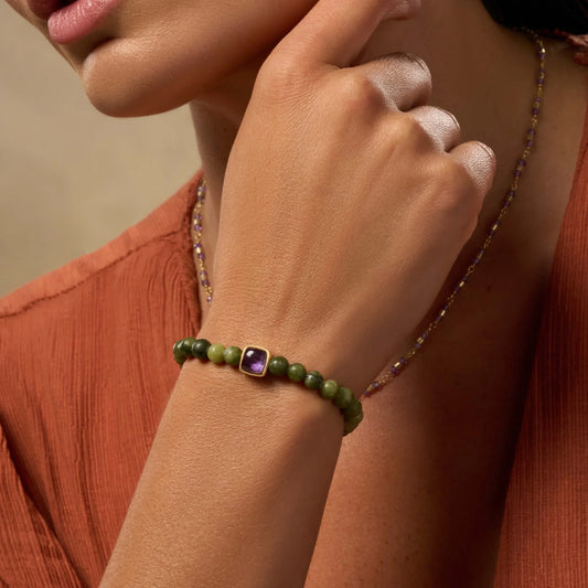 Karmic Elevation Jade & Amethyst Bracelet